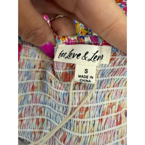 NWT For Love & Lemons Sasha Mini Dress Blue Dizzy Floral - Picture 7 of 14